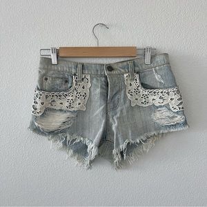 Carmar LF Stores Lace Detail Denim Shorts